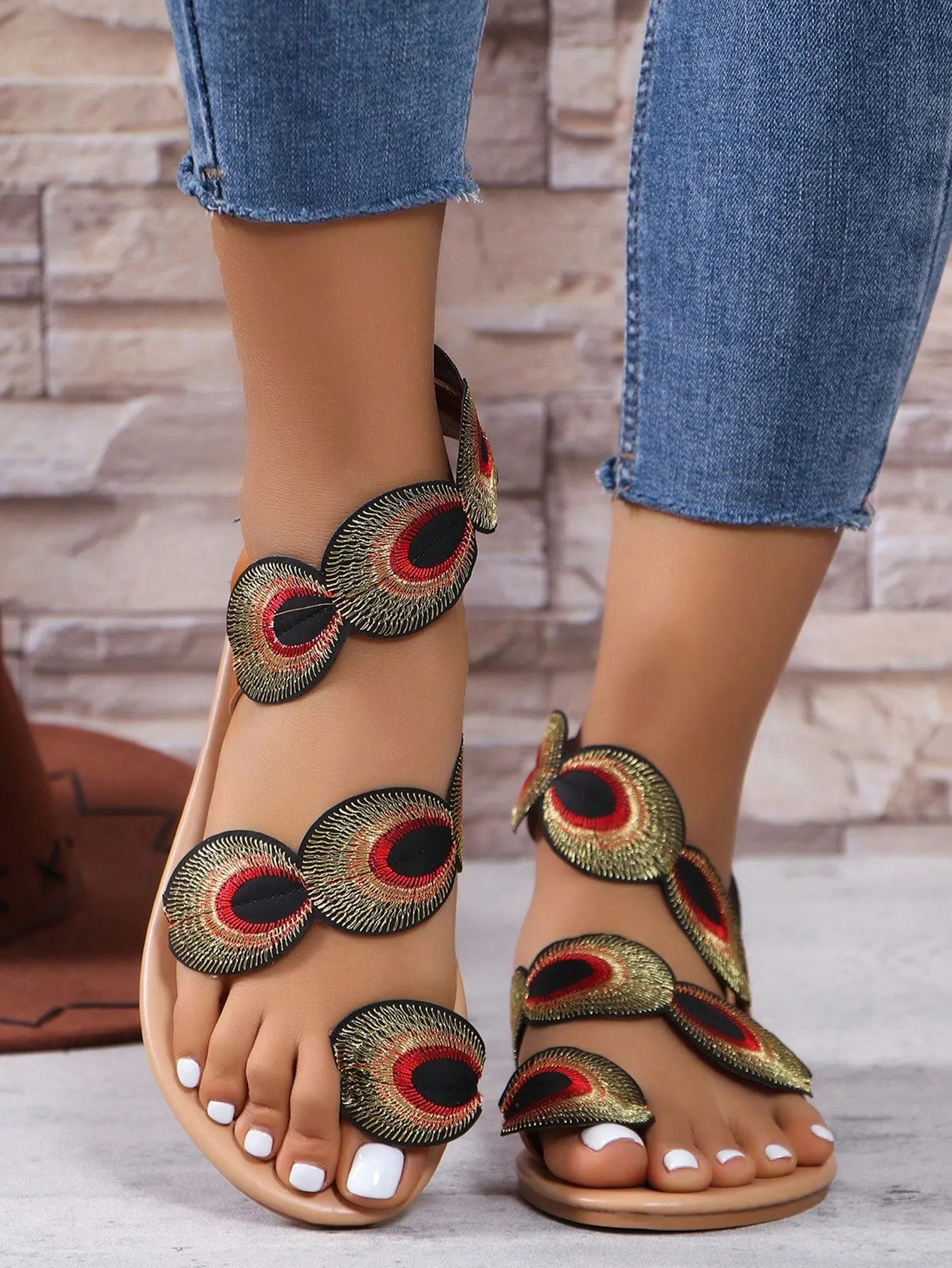 Oh So Precious Peacock Sandals