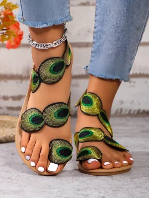 Oh So Precious Peacock Sandals