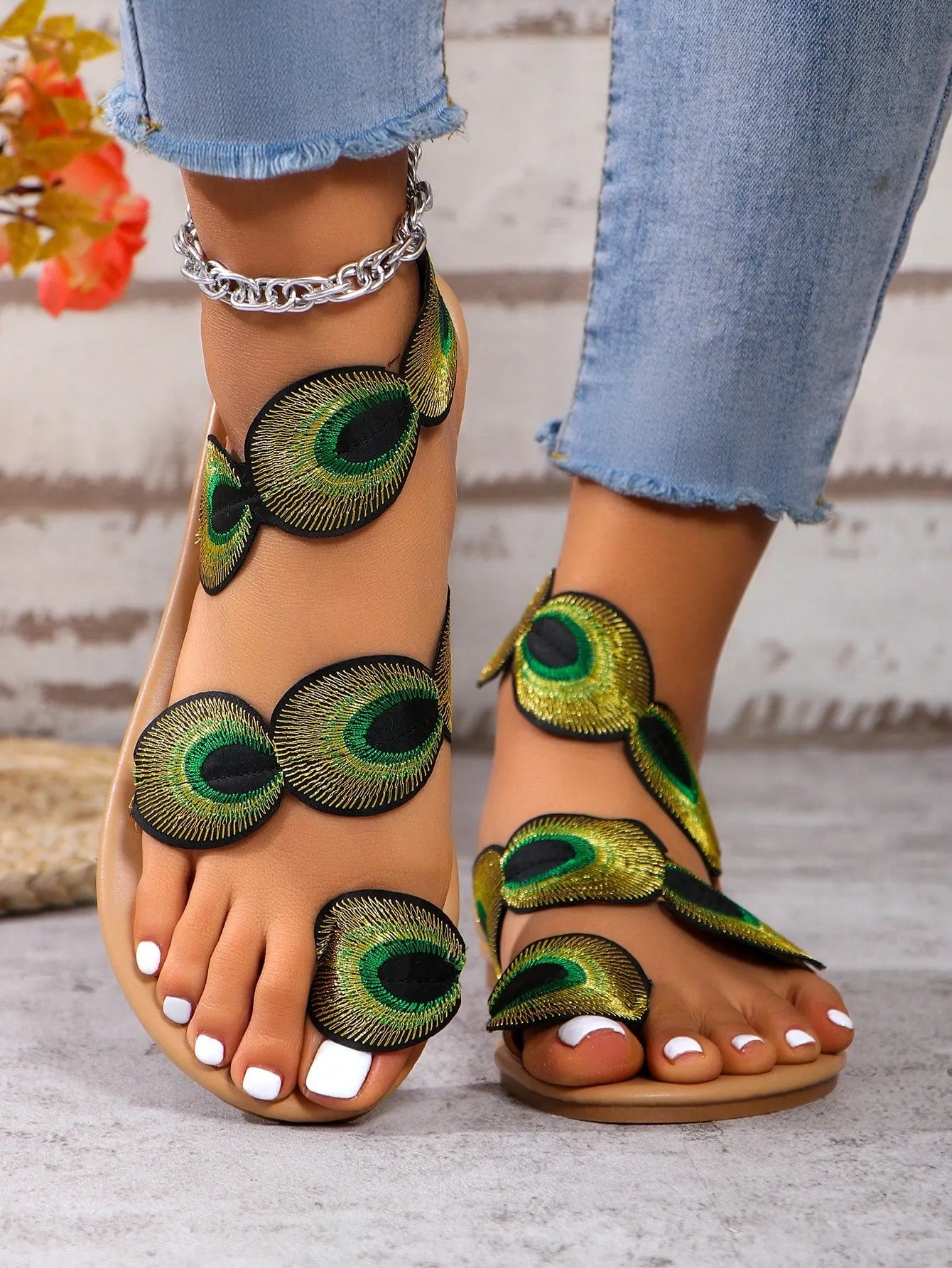 Oh So Precious Peacock Sandals