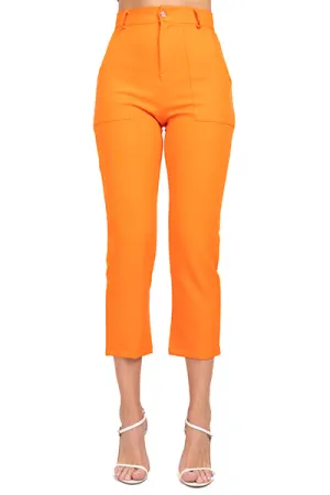Pantalón Cintura Alta Capri Bolsas