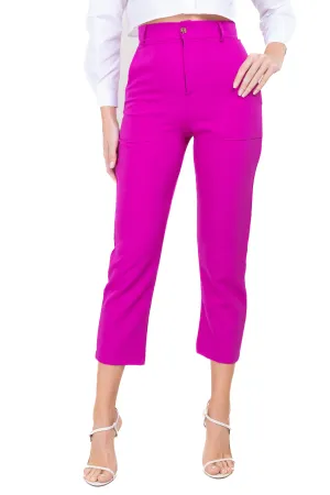 Pantalón Cintura Alta Capri Bolsas