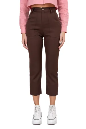 Pantalón Cintura Alta Capri Bolsas