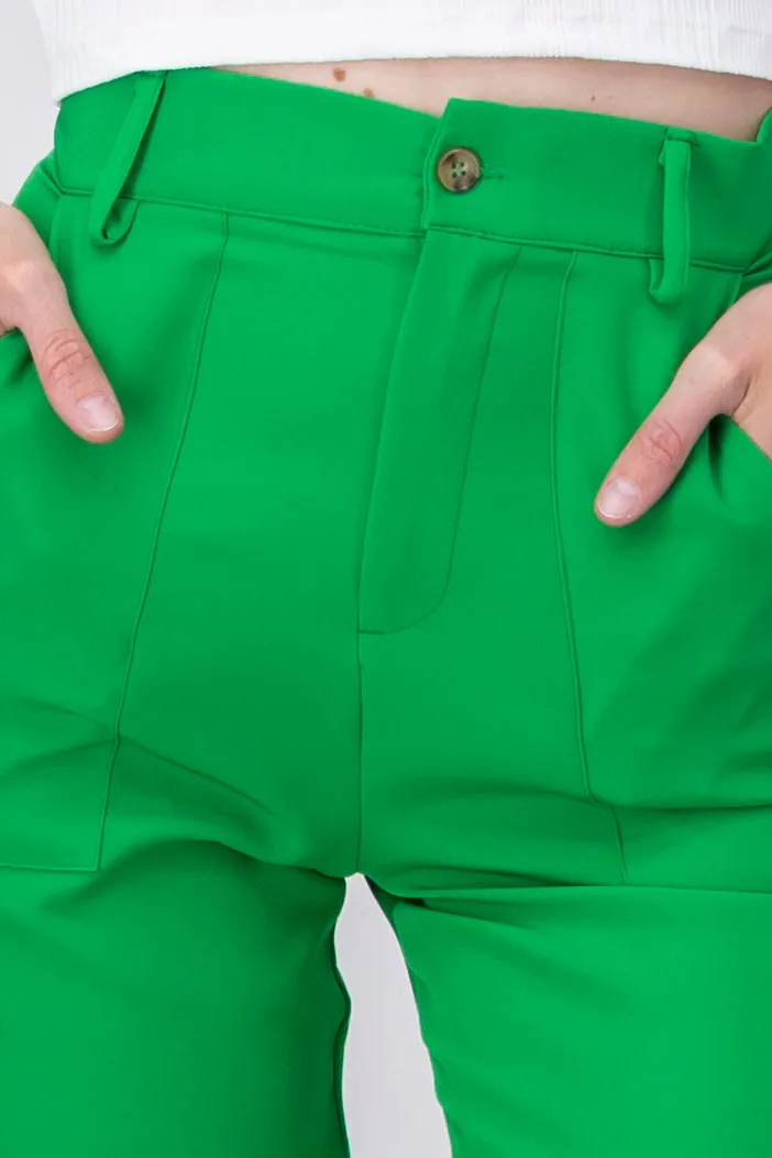 Pantalón Cintura Alta Capri Bolsas