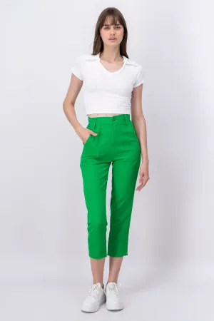Pantalón Cintura Alta Capri Bolsas