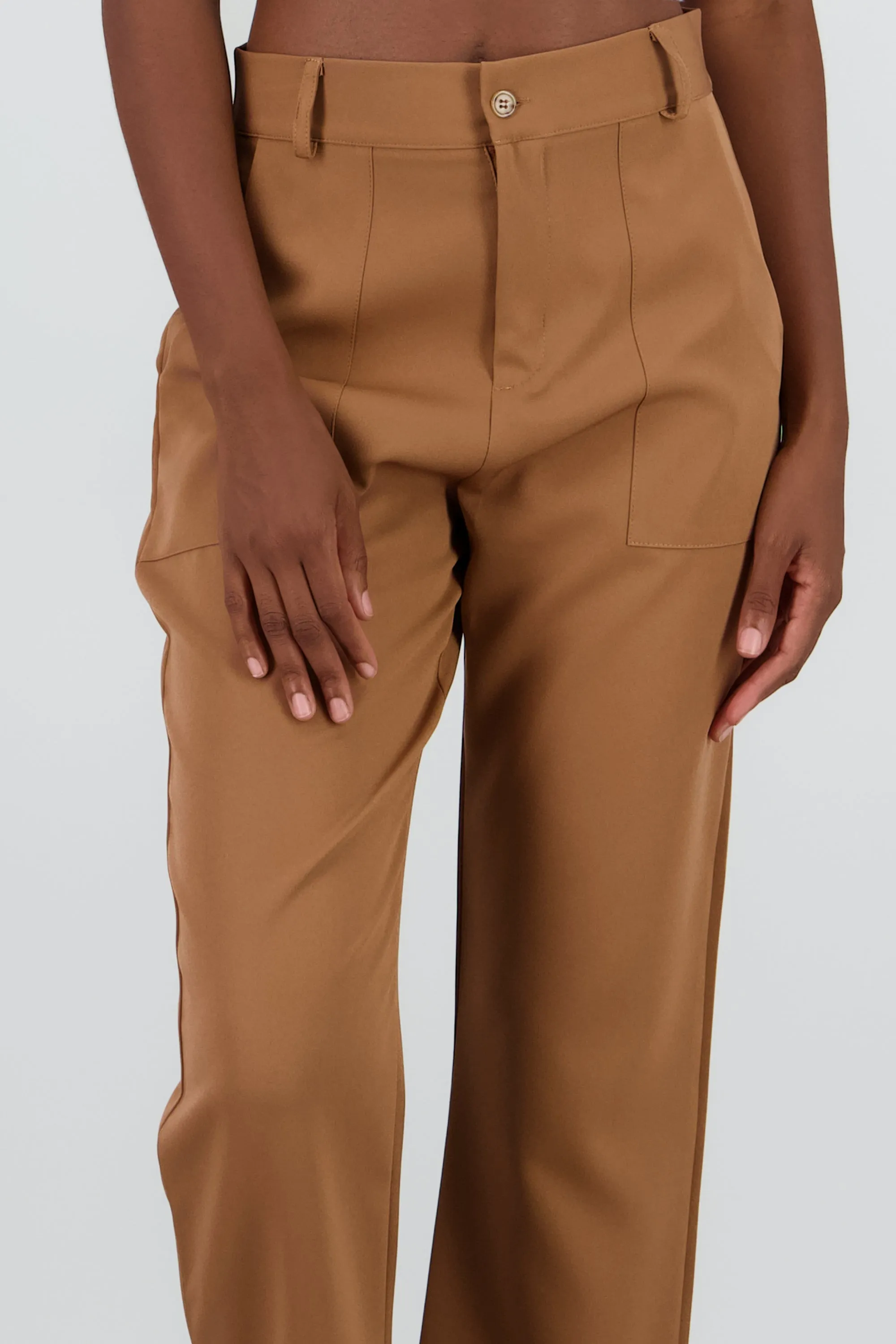Pantalón Cintura Alta Capri Bolsas