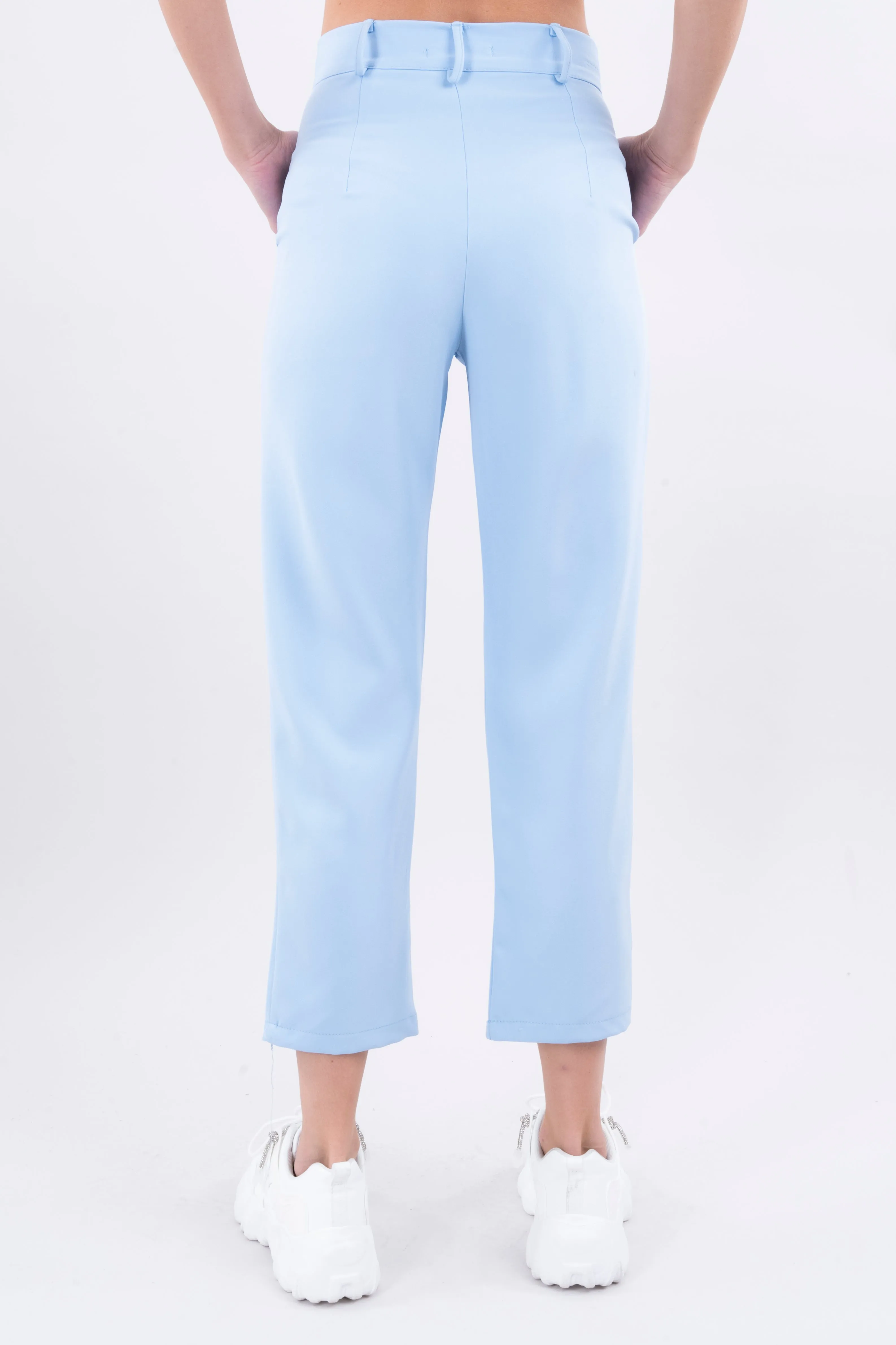 Pantalón Cintura Alta Capri Bolsas