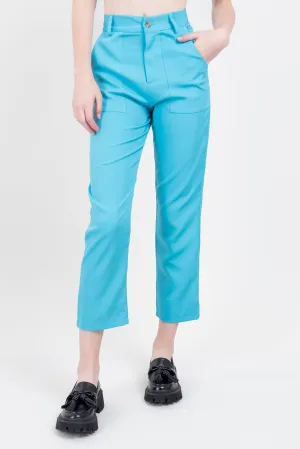 Pantalón Cintura Alta Capri Bolsas