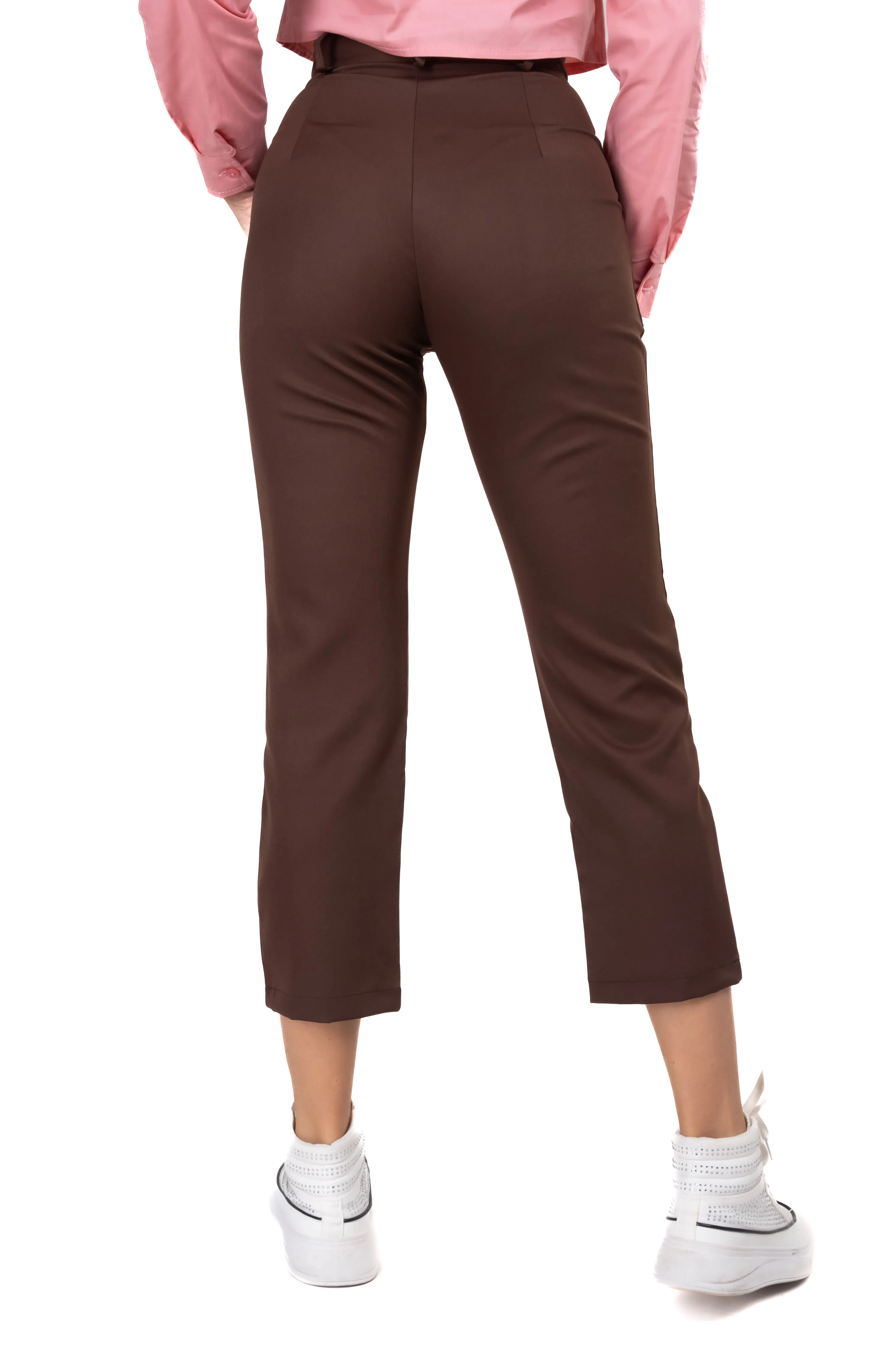 Pantalón Cintura Alta Capri Bolsas