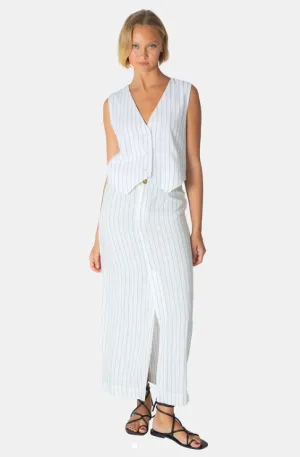 Pinstripe Linen Vest