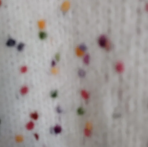 Primark ivory turtleneck sweater with multicolor confetti threads polka dots