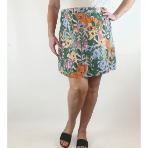 Princess Highway beautiful jungle and tiger print knee length skirt size 18