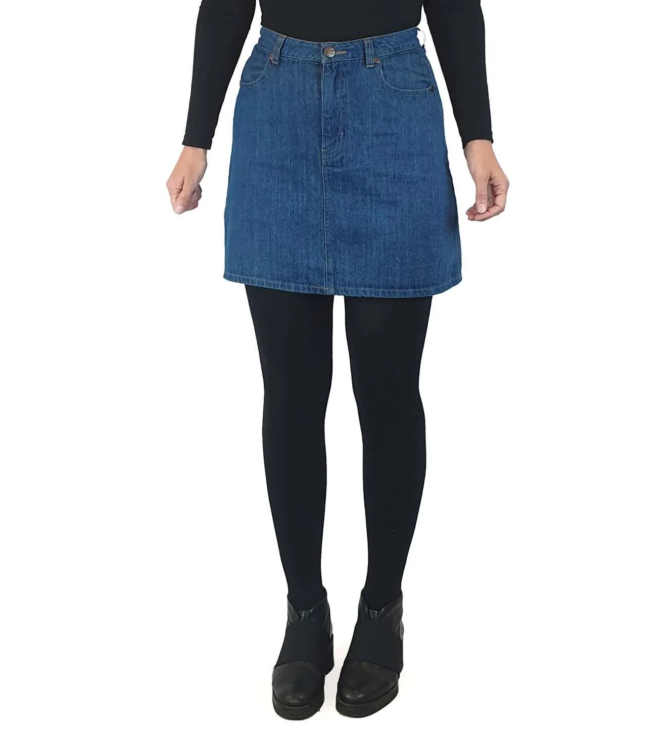 Princess Highway mid-blue denim skirt with pockets size 8