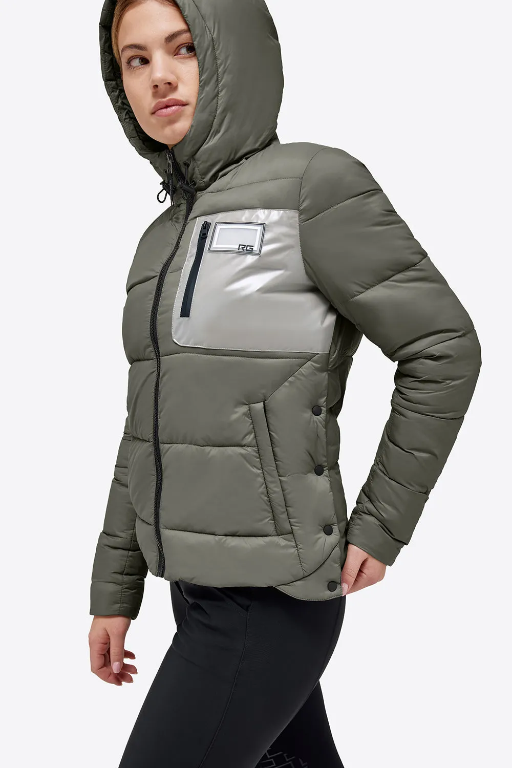 Quilted Puffer Jacket - Dusty Olive