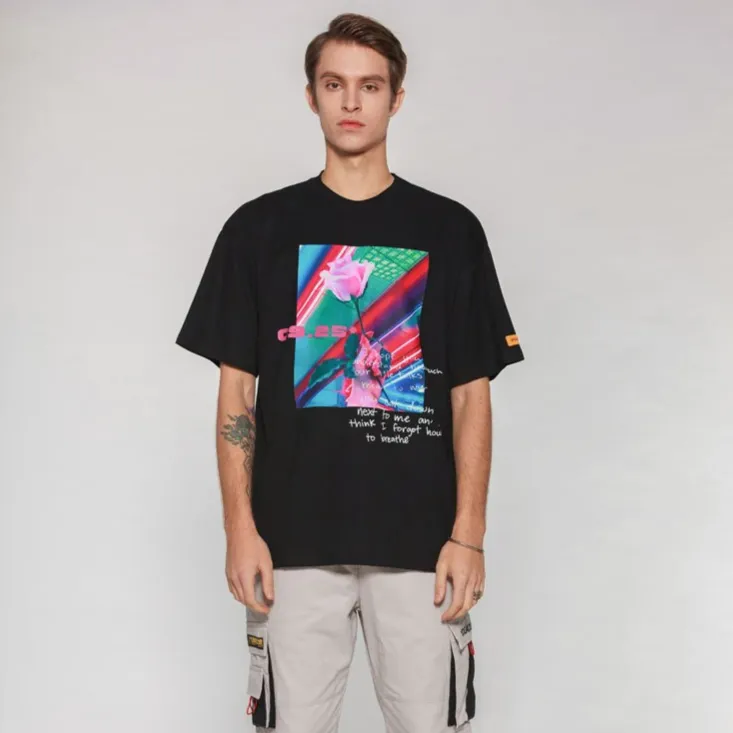 "09.25" T-shirt Blanc Oversize Imprimé - URB1™