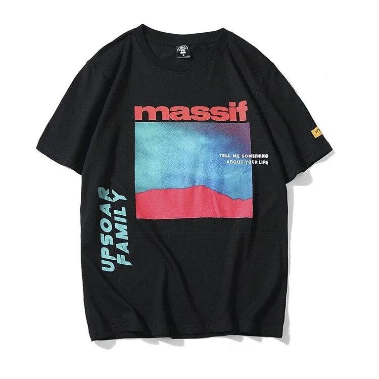 "MASSIF" T-shirt Blanc Oversize streetwear - URB1™