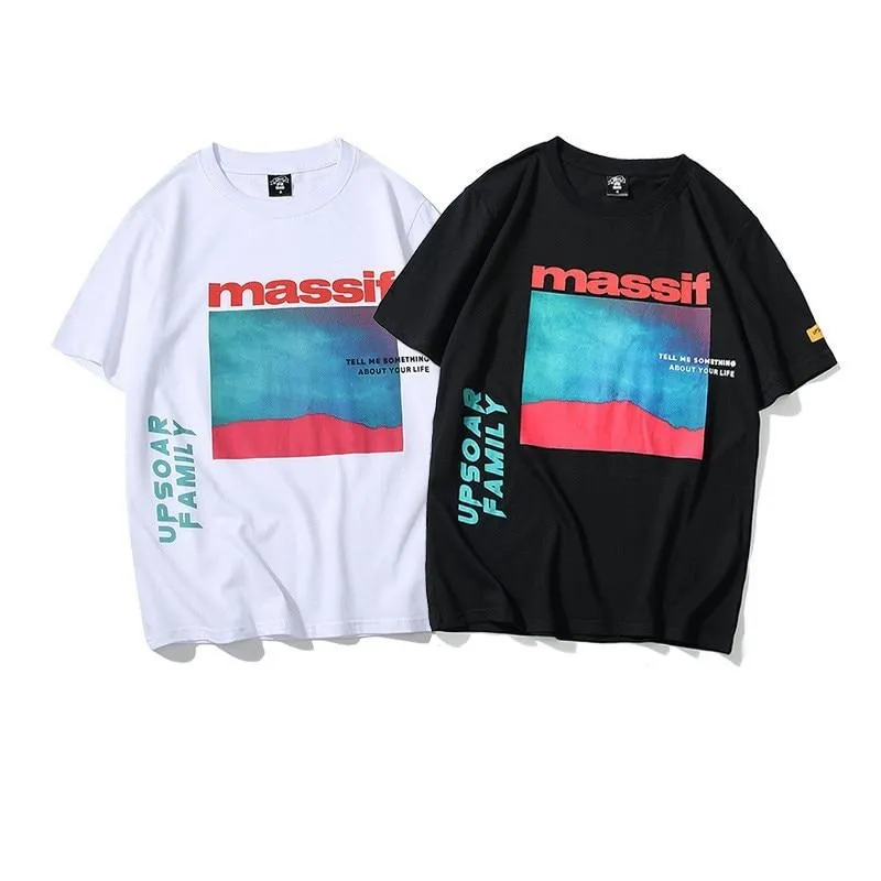 "MASSIF" T-shirt Blanc Oversize streetwear - URB1™