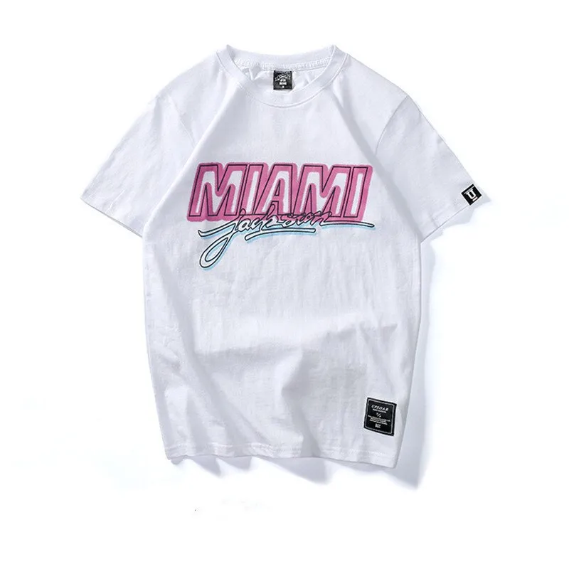 "MIAMI" T-shirt Noir Oversize Streetwear - URB1™