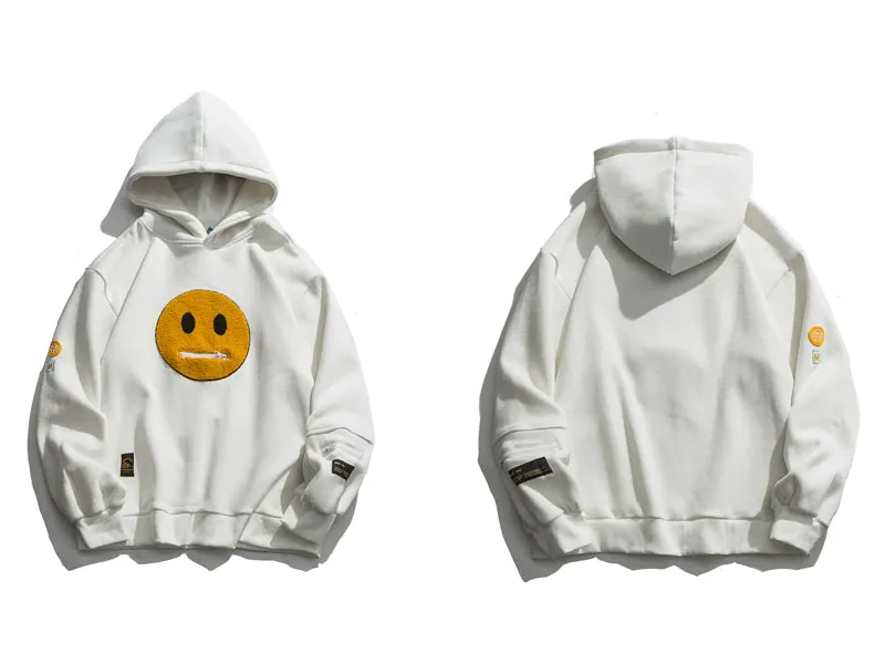 "SMILE" SWEATSHIRT À CAPUCHE BLANC - URB1™