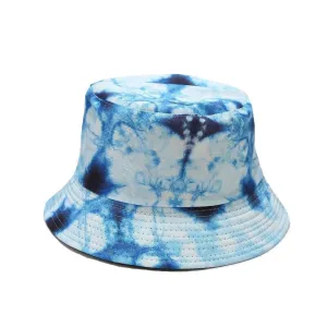 "TIE AND DYE" Chapeau Bob Imprimé Blanc Bleu - URB1™