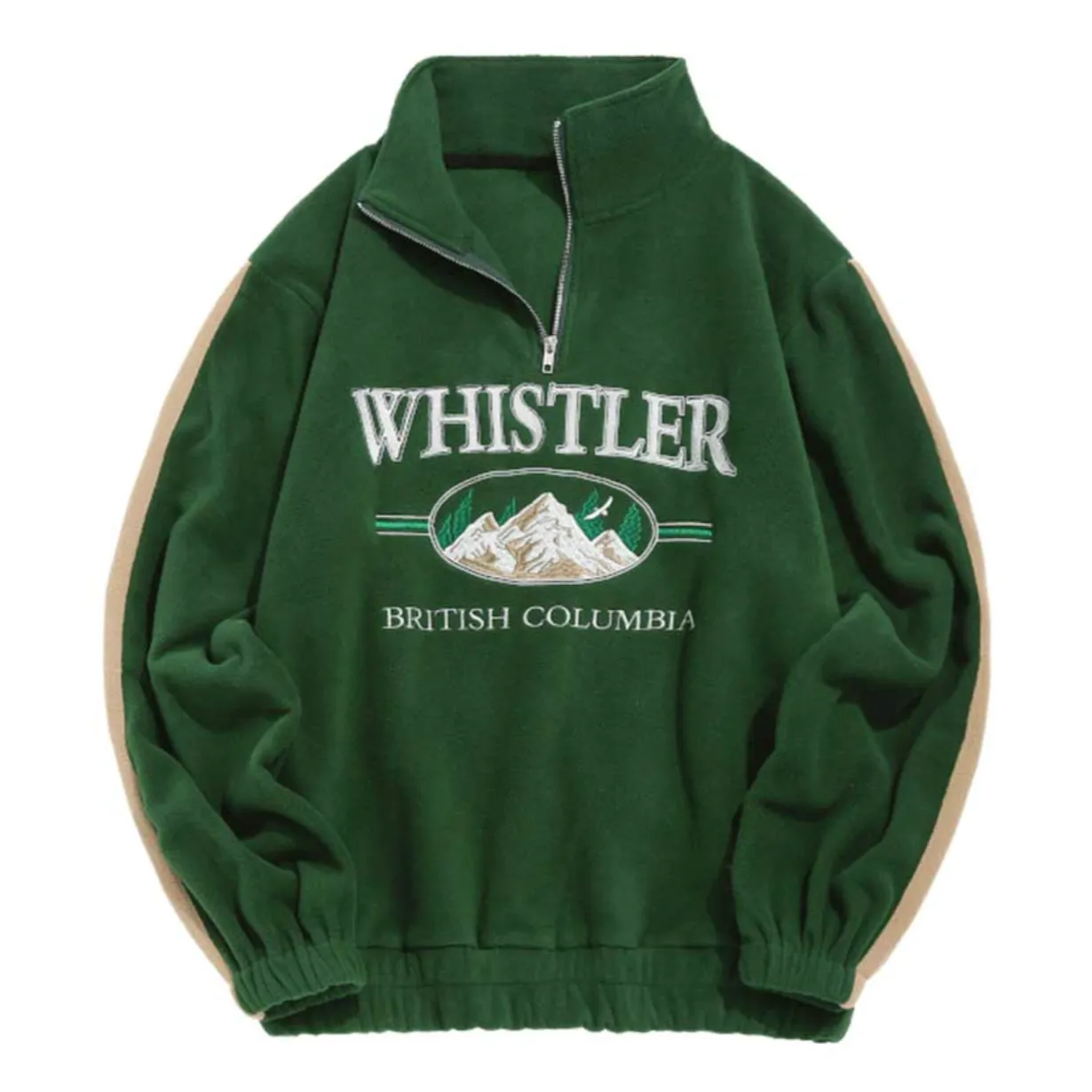 "WHISTLER" Sweat-shirt Polaire Col Camionneur Vintage Marron - URB1™