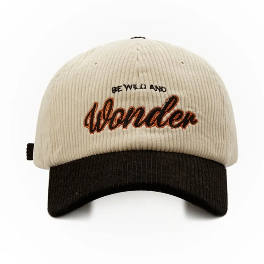 "WONDER" Casquette Baseball Snapback en velour Noir Brodée - URB1™
