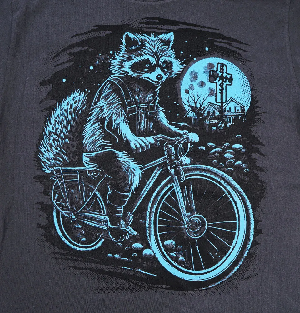 RACCOON RIDING A BIKE Unisex T-shirt