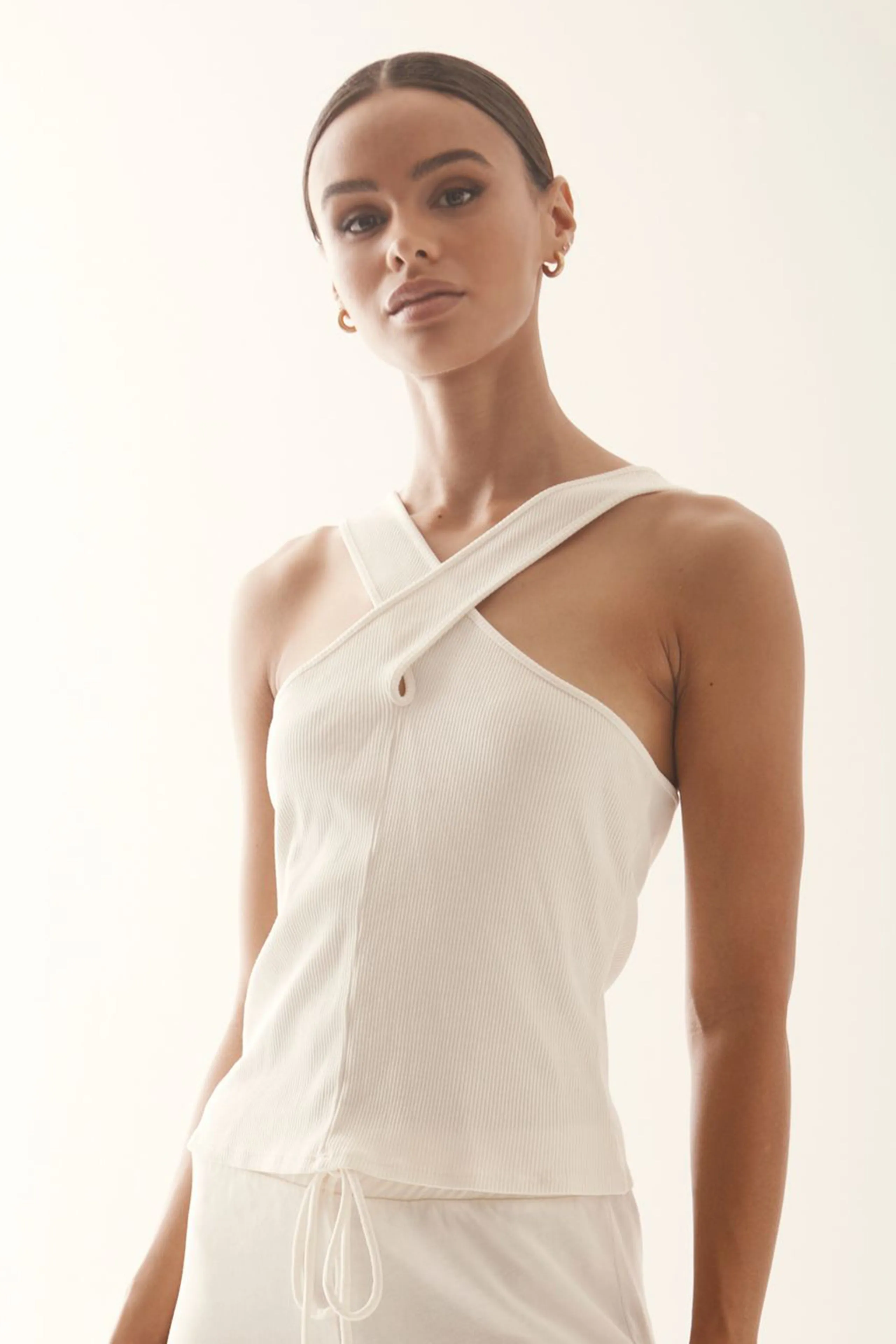Ribbed Cross Front Halter