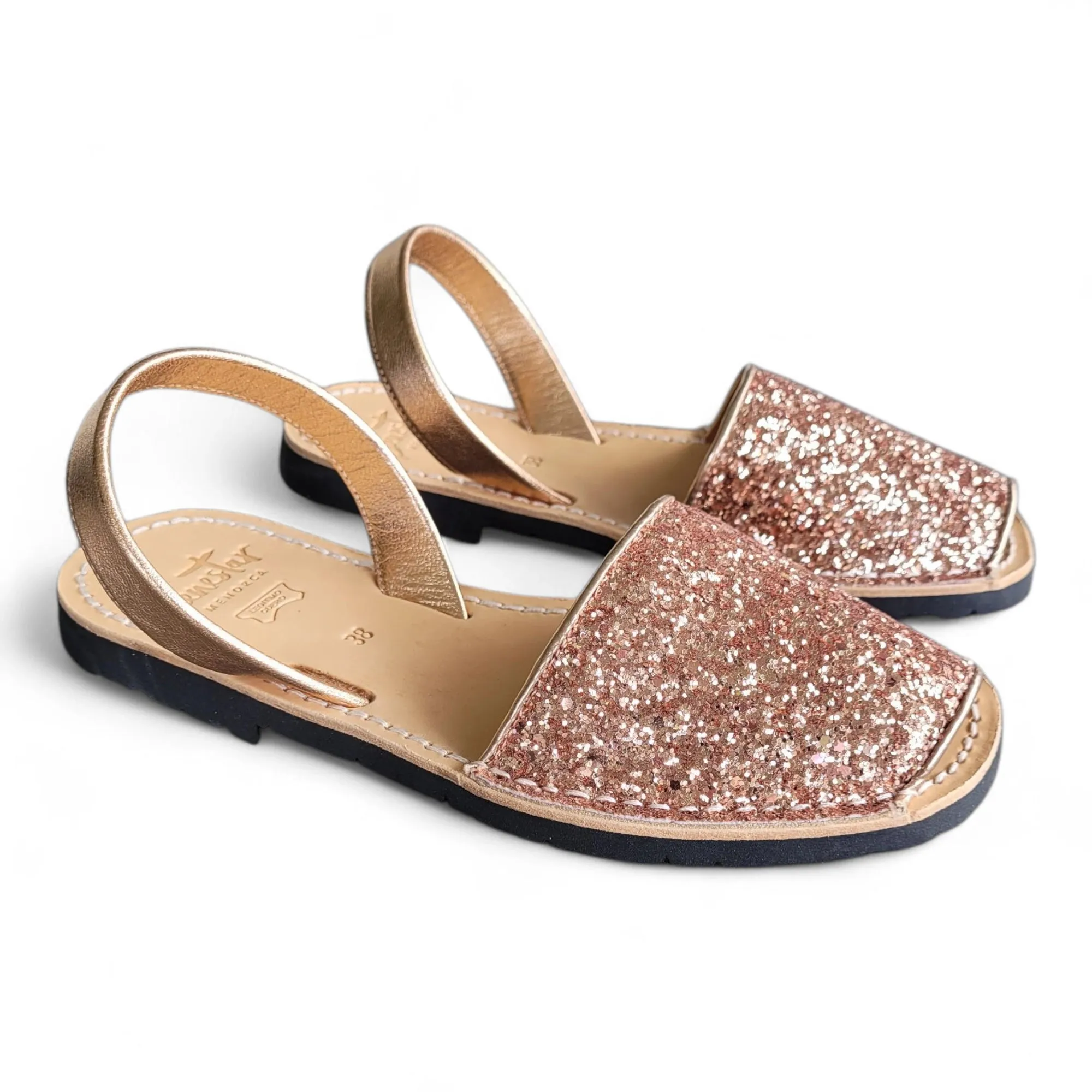 Rose Gold Glitter Avarca Sandals