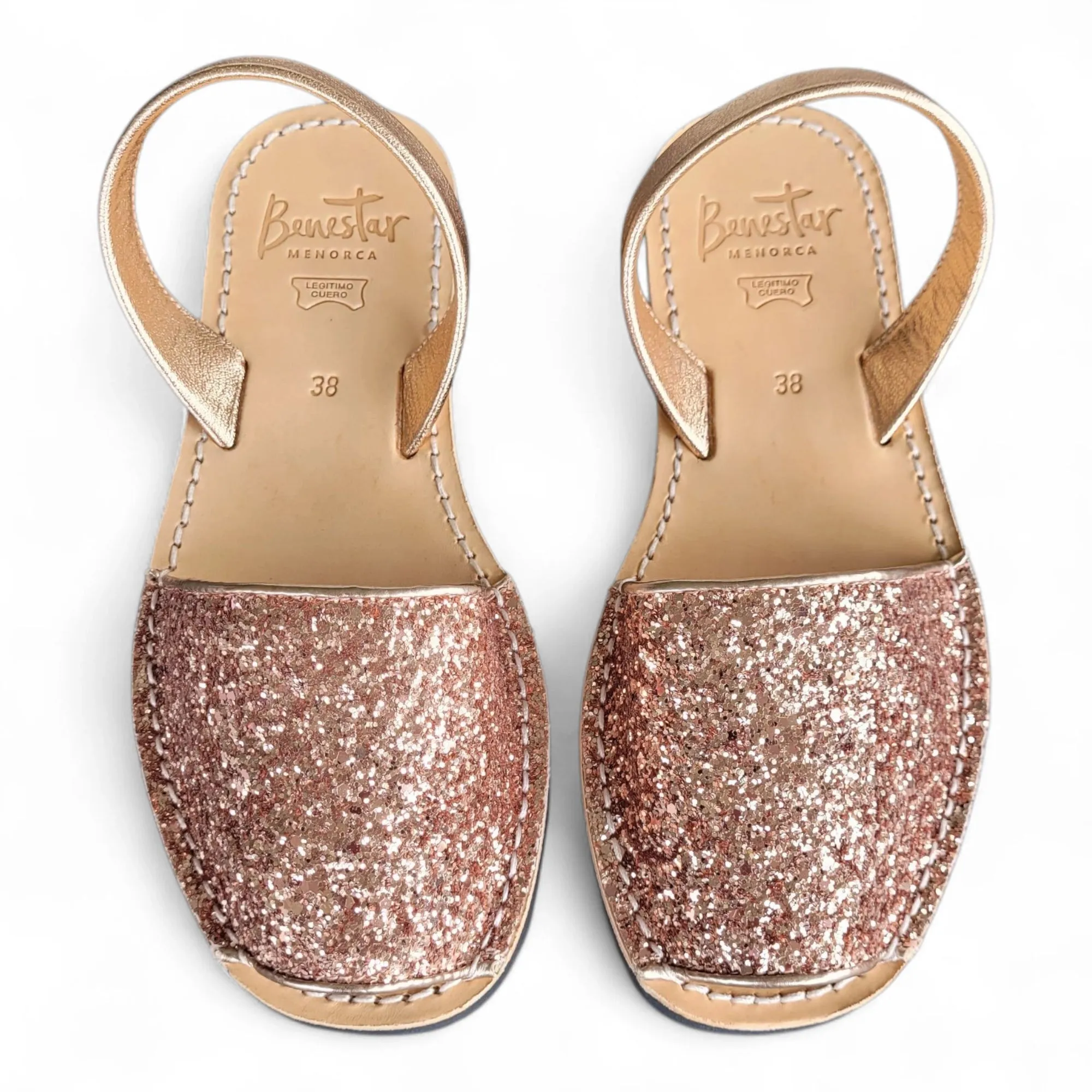 Rose Gold Glitter Avarca Sandals
