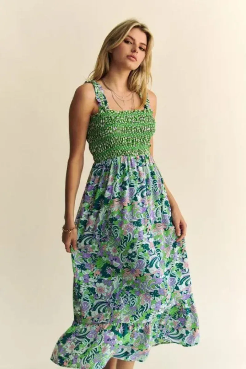 Smocked Midi Dress by Davi & Dani