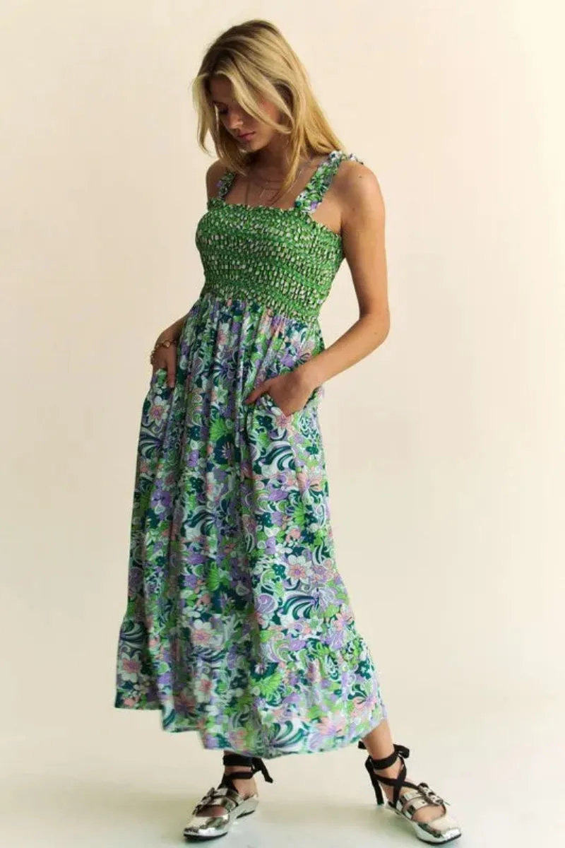 Smocked Midi Dress by Davi & Dani
