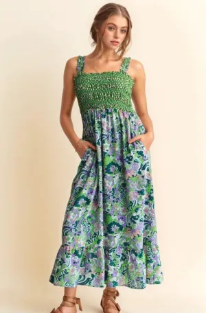 Smocked Midi Dress by Davi & Dani