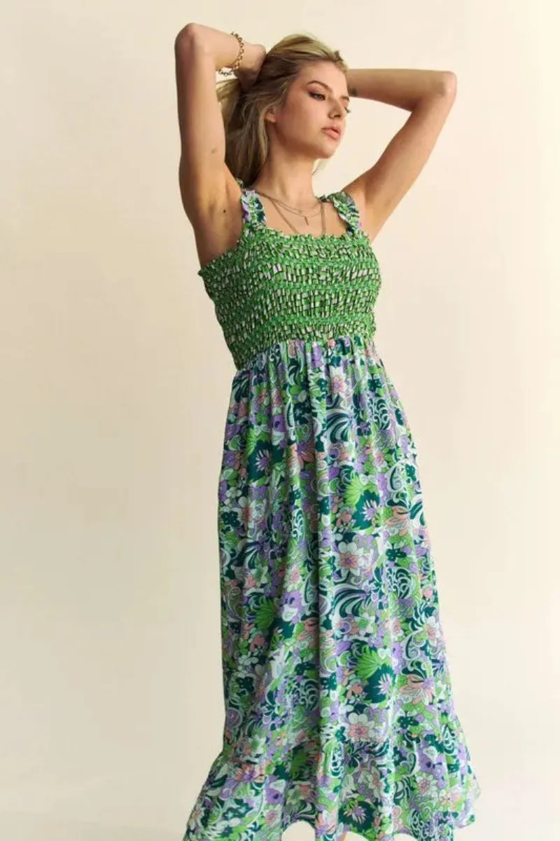 Smocked Midi Dress by Davi & Dani