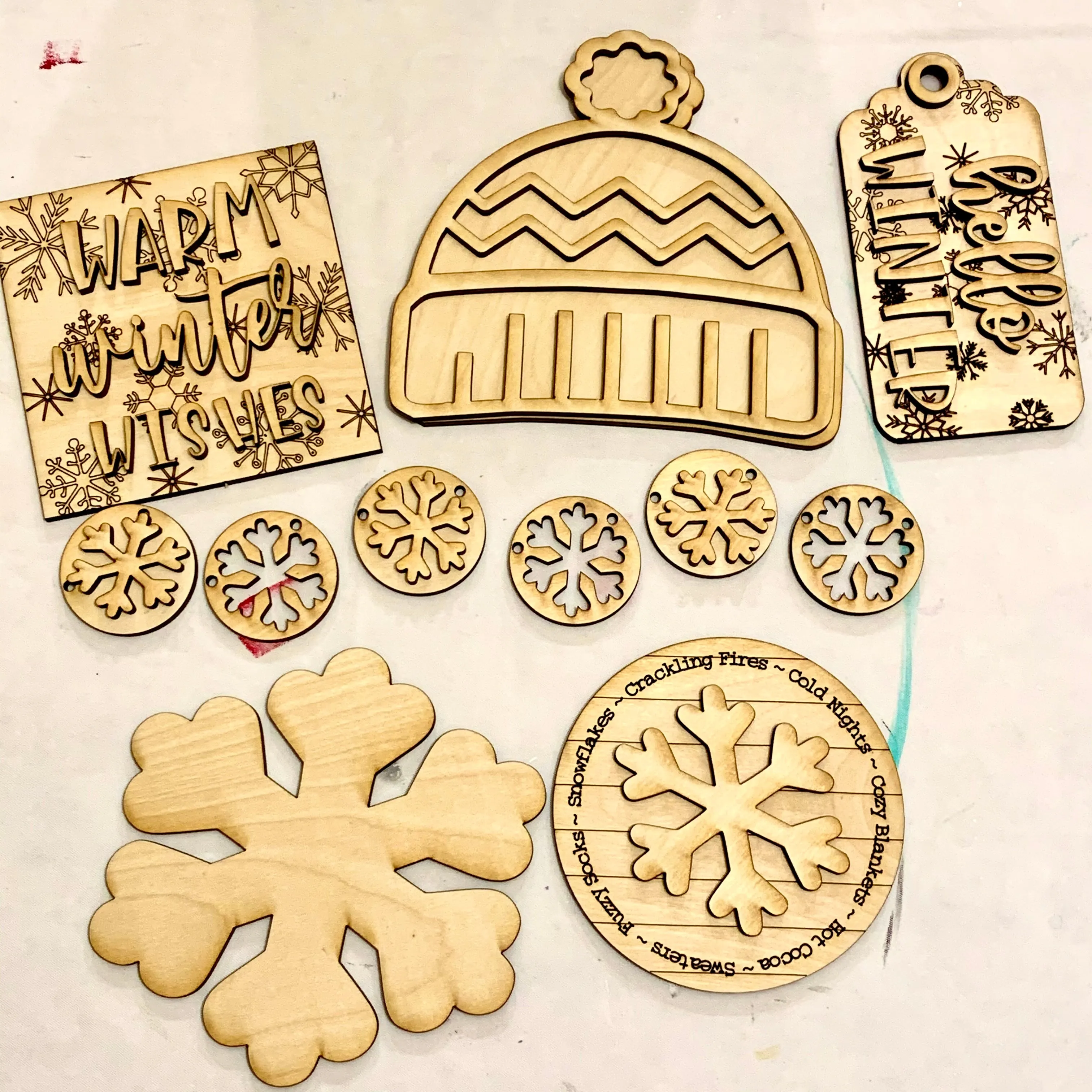 Snowflake Winter themed tiered tray