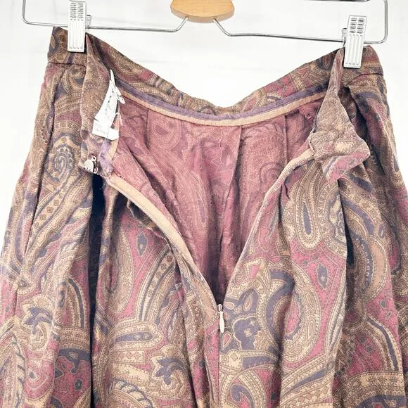 Talbots Womens Vintage 90s Peasant Paisley Equestrian Print Maxi Skirt Size 10
