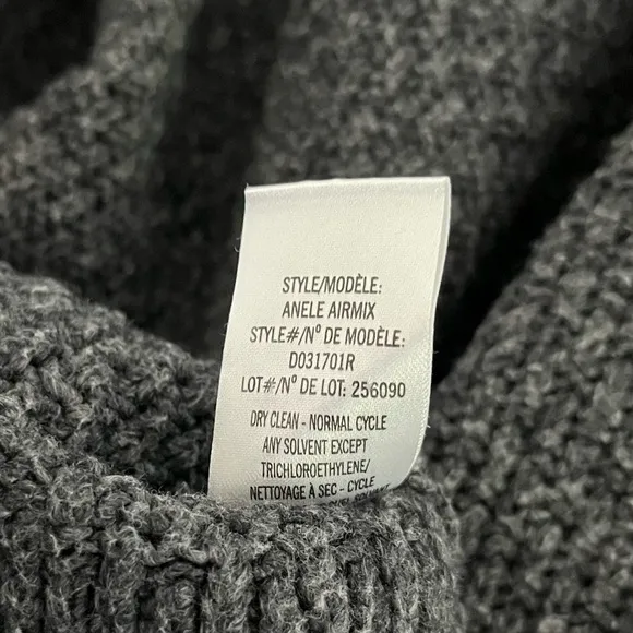 Theory Wool Women’s Open Front Pocket Sweater Cardigan in Dark Grey Size Small