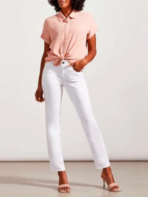 Tribal Fashion Sophia Straight Leg Curvy Jeans White