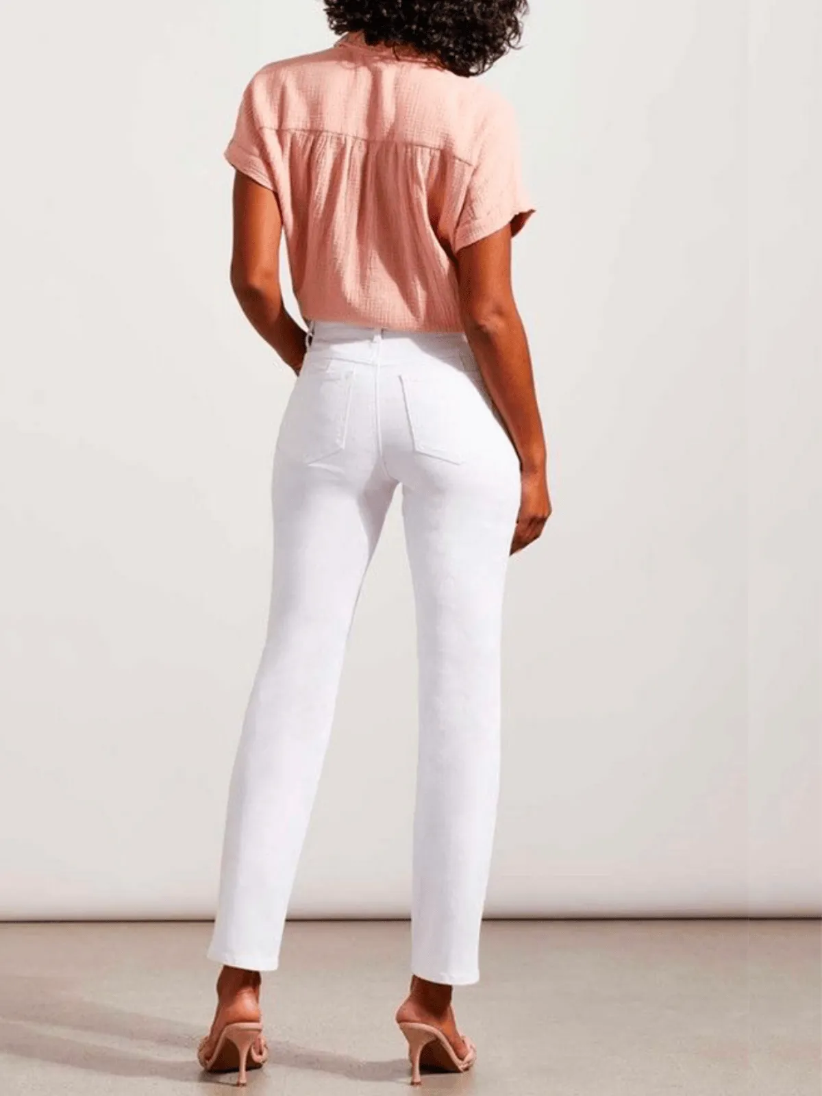 Tribal Fashion Sophia Straight Leg Curvy Jeans White
