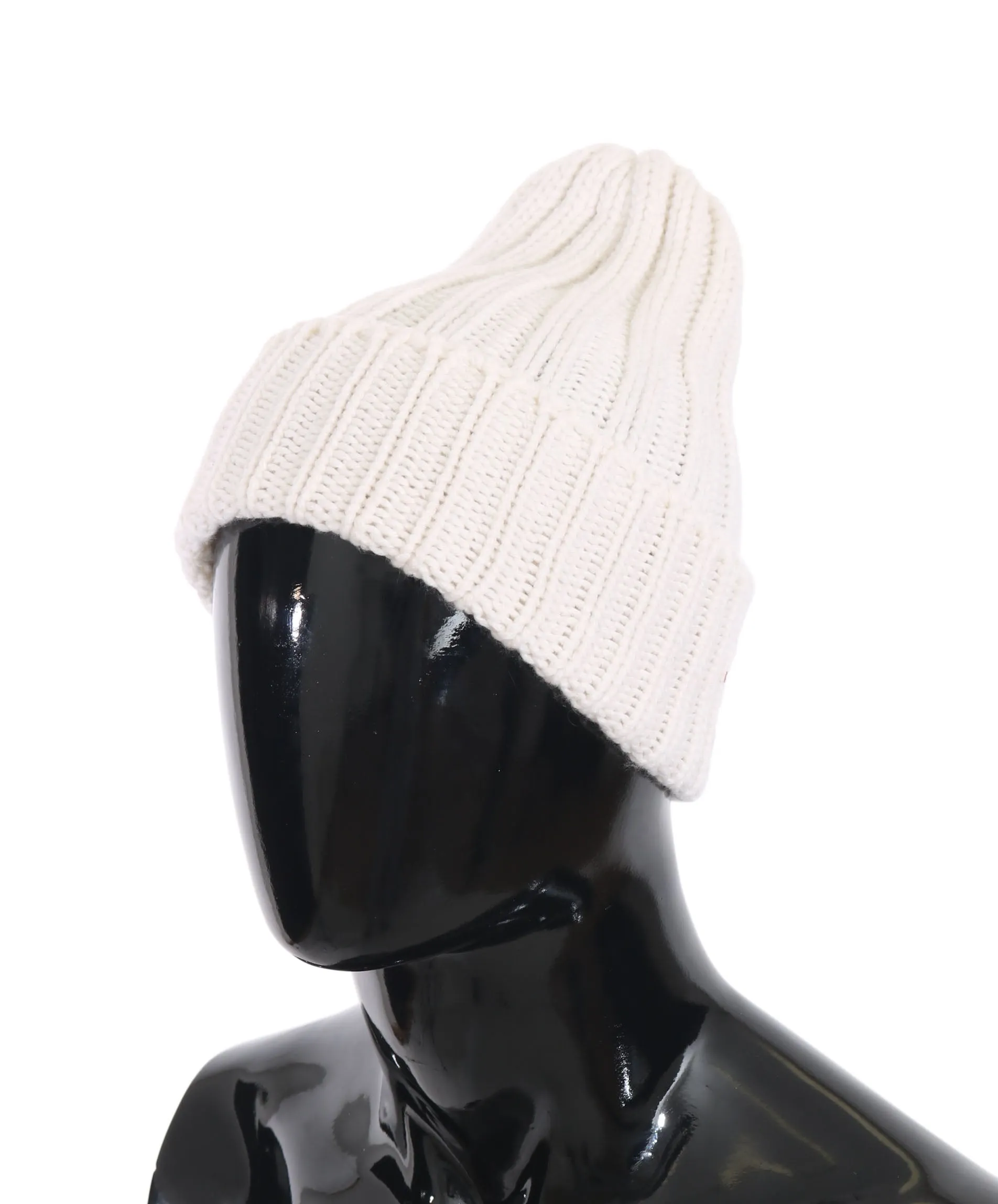 White Beanie 100% Cashmere Warm Winter Hat