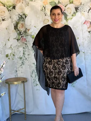 Yoren Black Goddess Lace Evening Dress