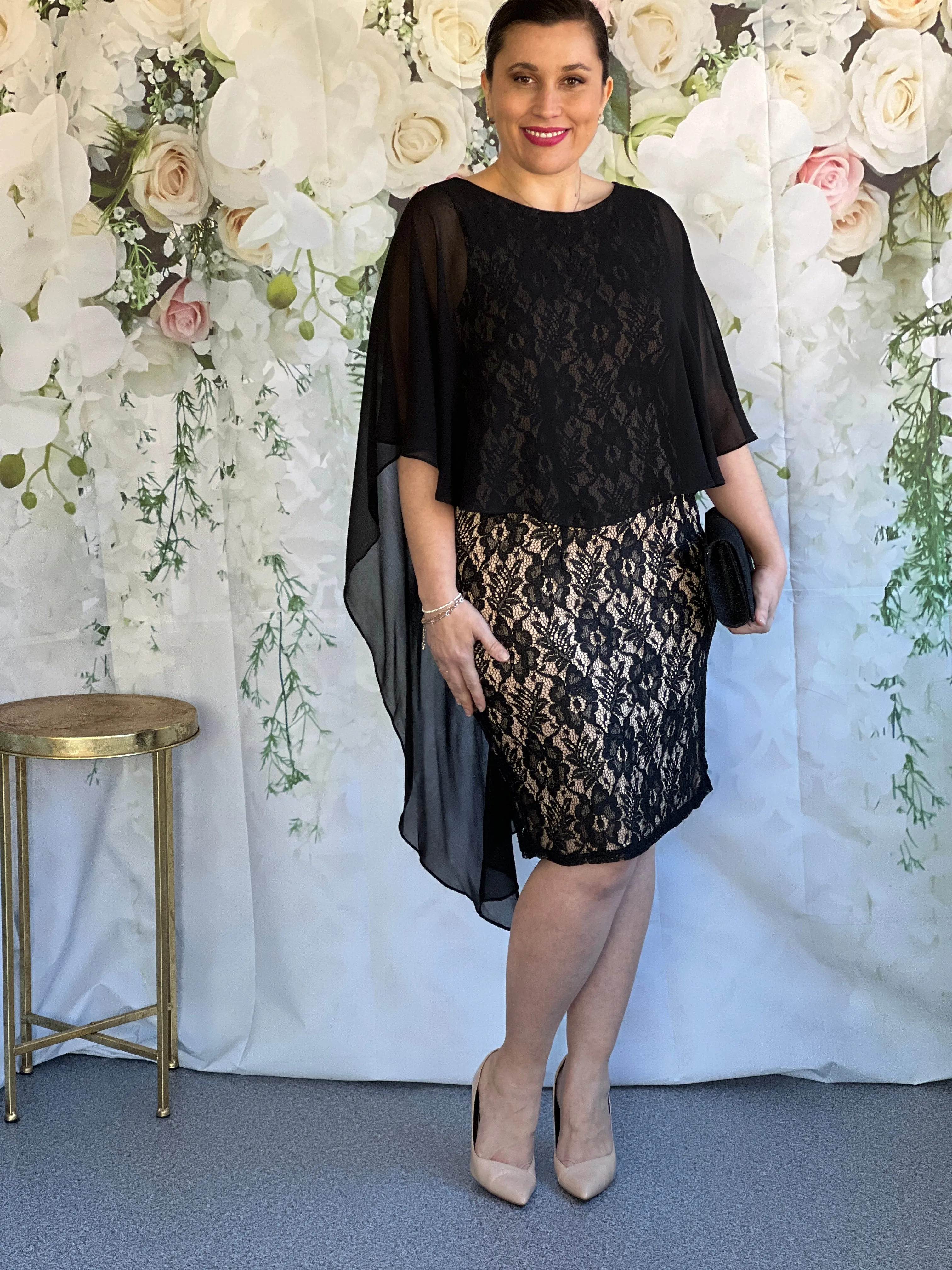 Yoren Black Goddess Lace Evening Dress